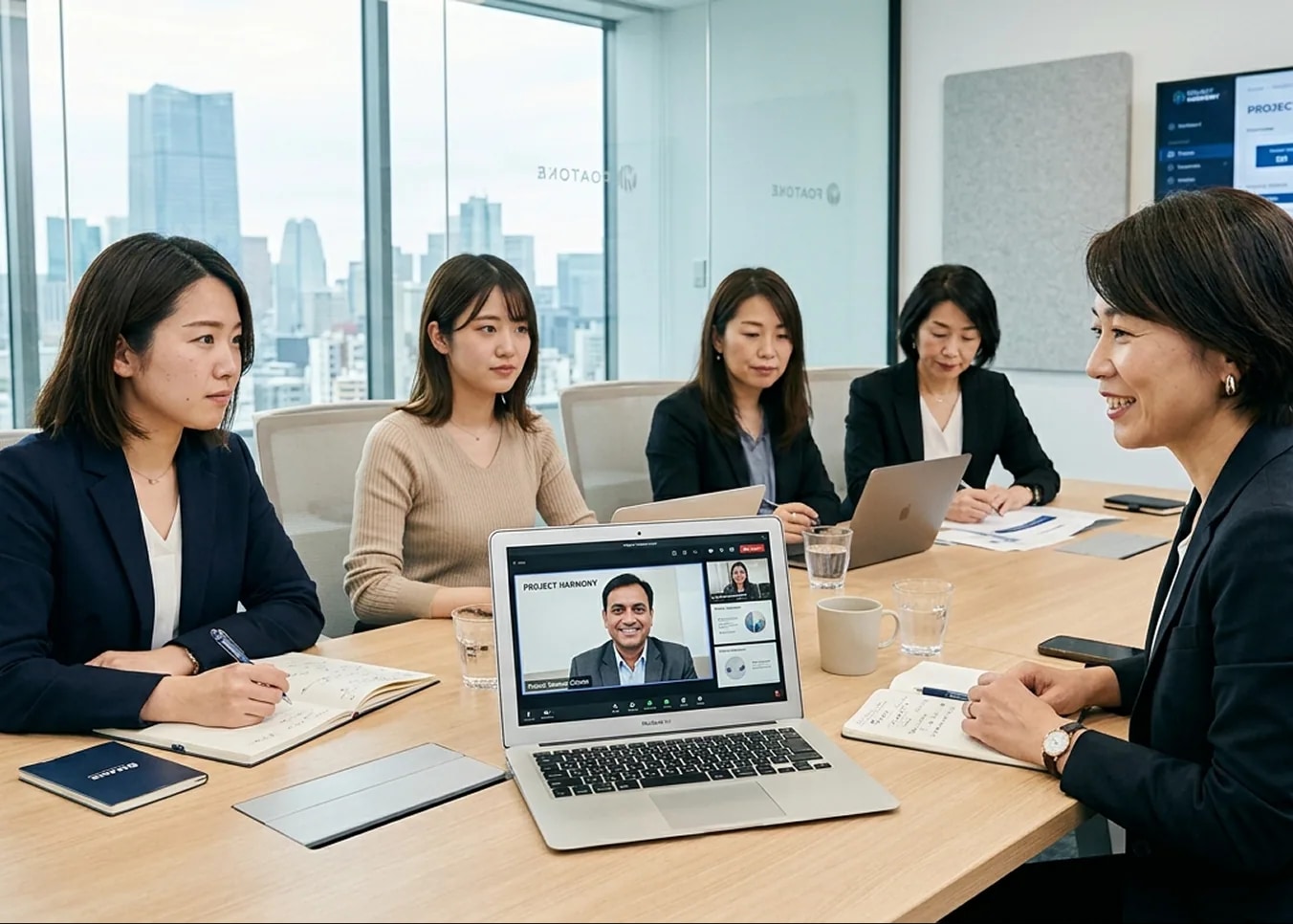 Team meeting around a conference table